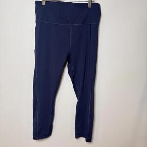 Athleta‎ Ultimate Stash Pocket Capri Navy Leggings Workout Women's M